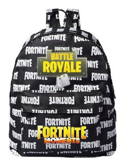 FORTNITE Floral Fashion Casual School Backpack Black/White  - Image 1