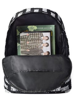 FORTNITE Floral Fashion Casual School Backpack Black/White  - Image 3