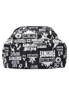 FORTNITE Floral Fashion Casual School Backpack Black/White  - Image 3