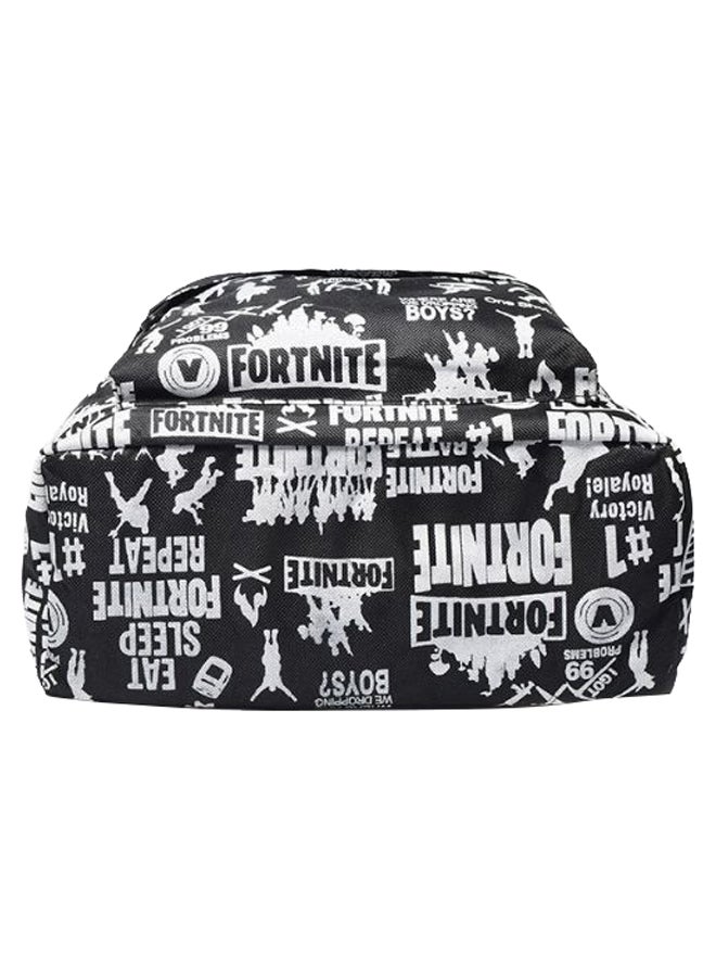 FORTNITE Floral Fashion Casual School Backpack Black/White  - Image 3