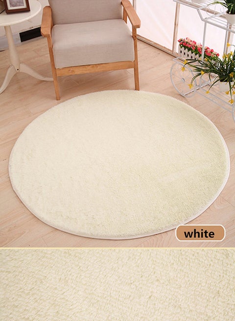 Round Shape Soft Durable Simple Floor Mat White 120cm
