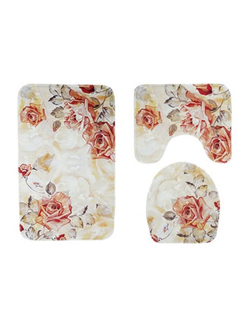 3-Piece Anti-Slip Bathroom  Mats Multicolour One Size