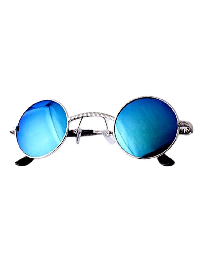 Retro Round Mirrored Plastic Sunglasses