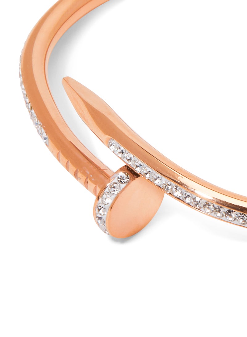 Gulfdealz Studded With Silver Stones Bangle Bracelets  - Image 2