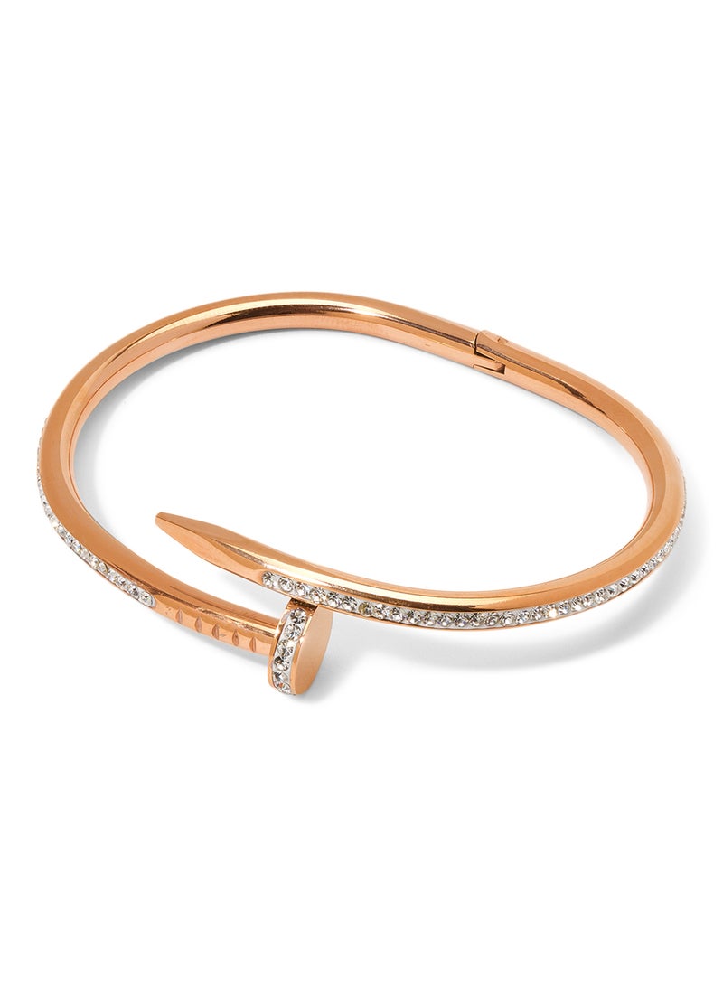 Gulfdealz Studded With Silver Stones Bangle Bracelets  - Image 1