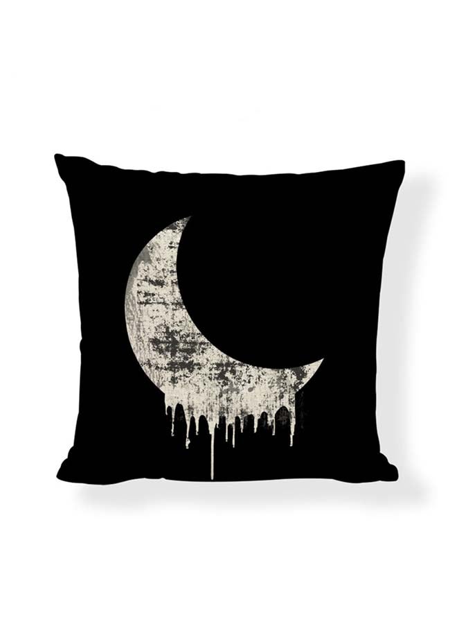 Moon Printed Home Decoration Cushion Cover Black/Beige 45x45cm