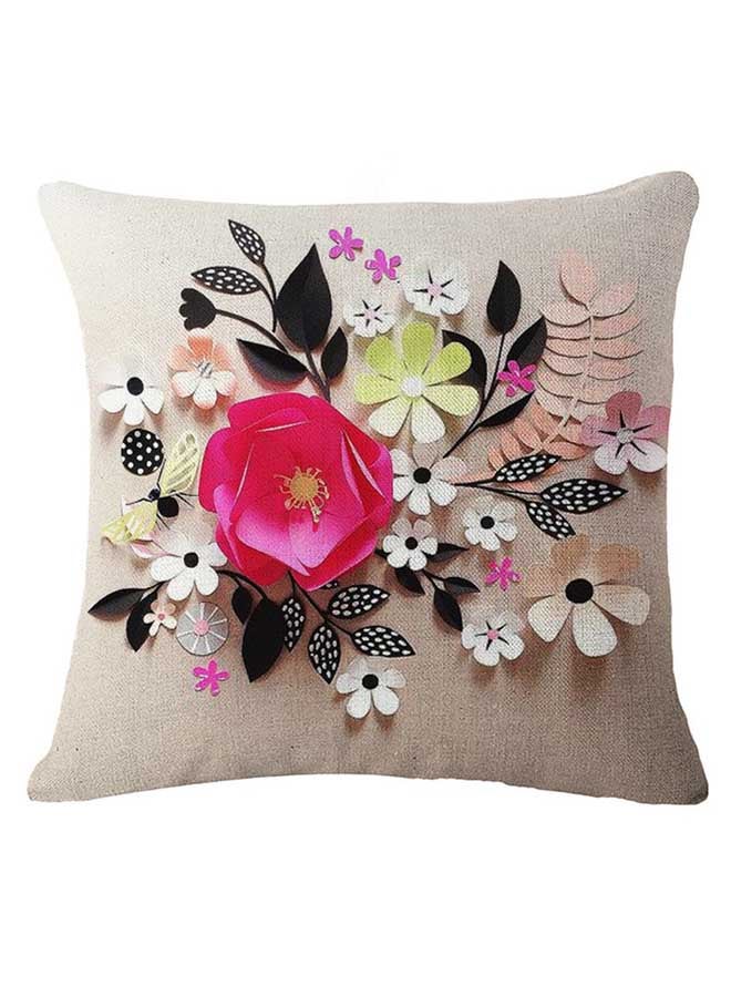 Floral Printed Cushion Cover Multicolour 45x45cm