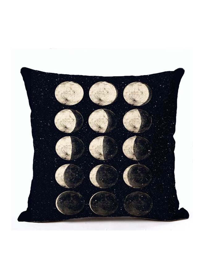Vintage Style Moon Printed Soft Cushion Cover Multicolour 45x45cm