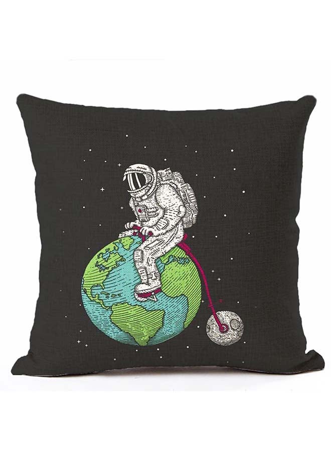 Astronaut Pattern Square Cushion Cover Multicolour 45x45cm