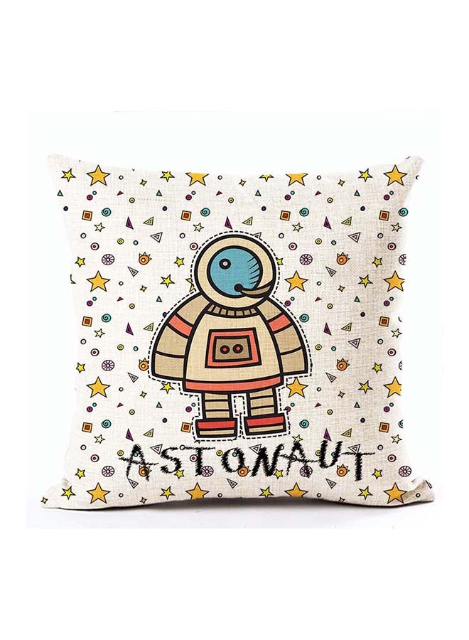 غطاء وسادة مزين بطبعة كلمة "Astronaut" متعدد الألوان 45x45Ø³Ù†ØªÙŠÙ…ØªØ±
