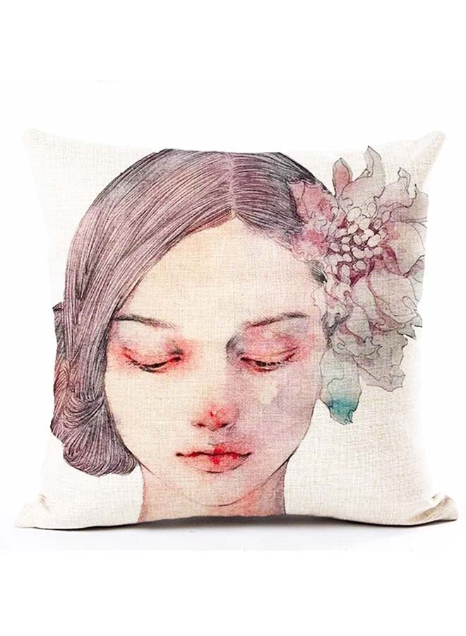 Girl Printed Cushion Cover Multicolour 45x45cm