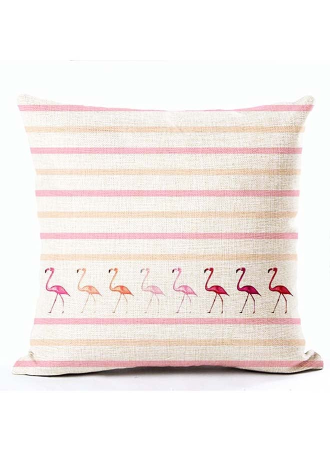 Geometric Fashion Flamingo Pattern Cushion Cover Multicolour 45x45cm