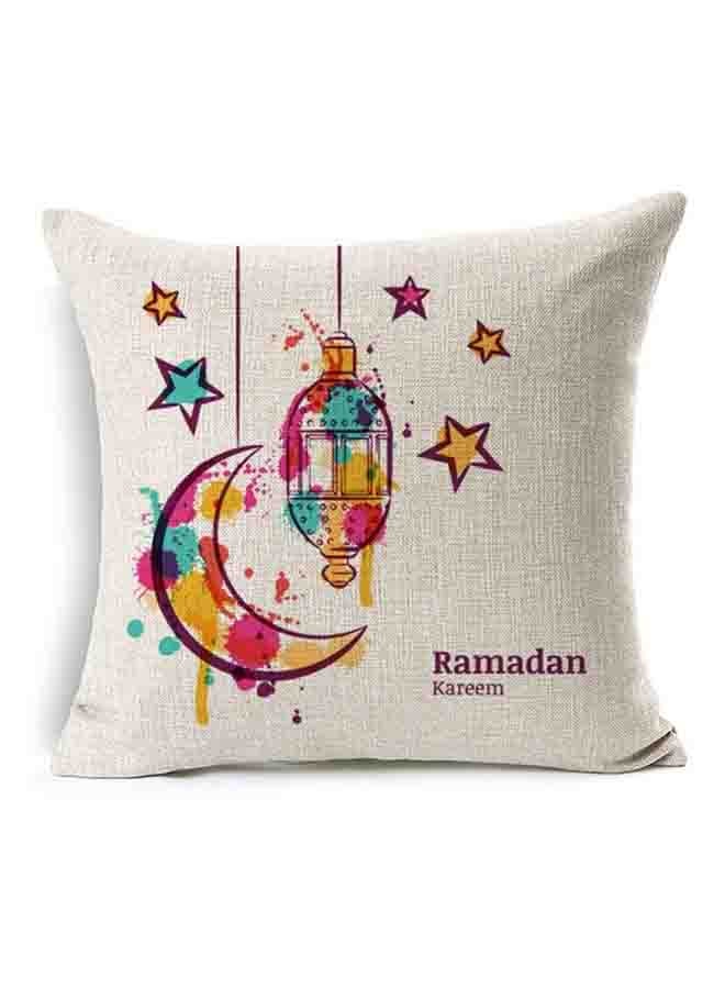 غطاء وسادة بنمط يحمل كلمة "Ramadan" متعدد الألوان 45x45سم 