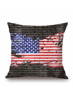 American Flag Printing Cushion Cover Multicolour 45x45cm
