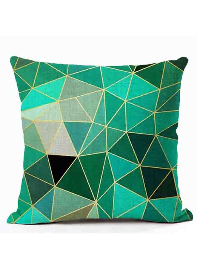 غطاء وسادة بنمط هندسي أخضر 45x45سم