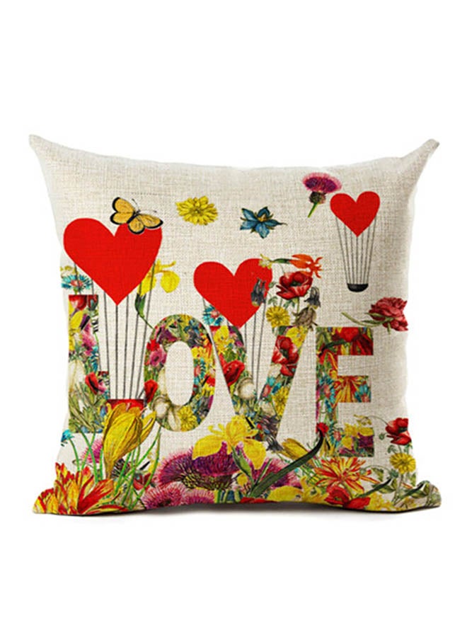 غطاء وسادة ناعم مطبوع بكلمات متنوعة منها "Love Joy" متعدد الألوان 45x45سم