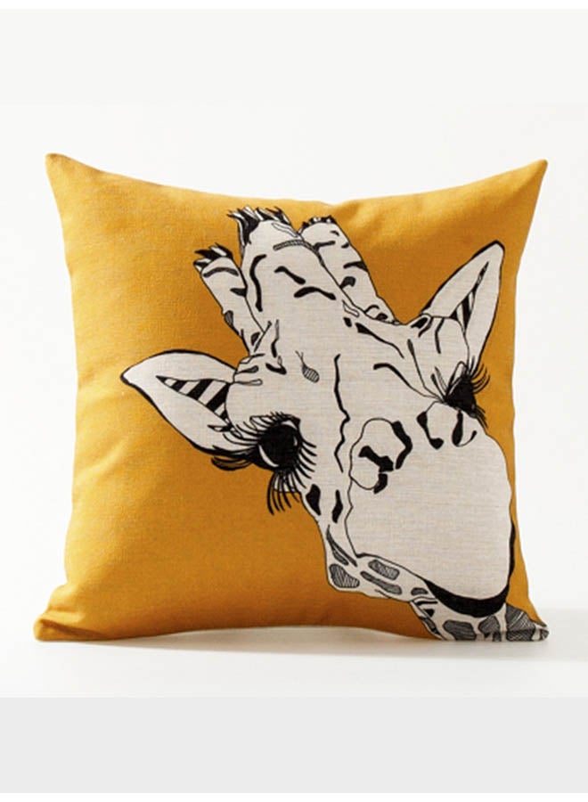 Cartoon Animal Pattern Sofa Cushion Cover Multicolour 45x45cm