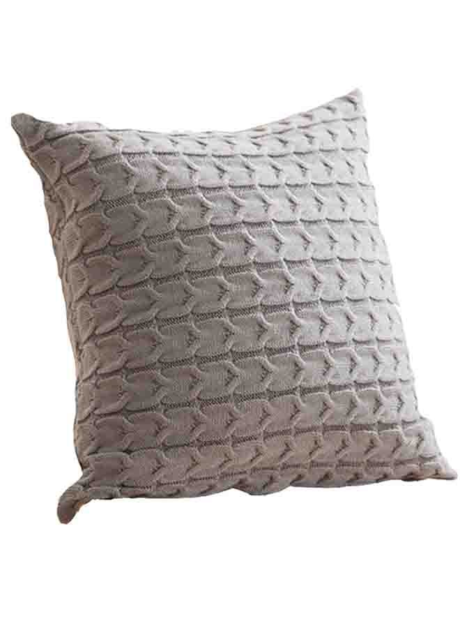 غطاء وسادة محبوك رمادي 45x45سم
