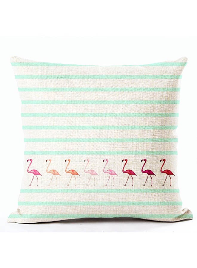 Flamingo Pattern Cushion Cover Multicolour 45x45cm