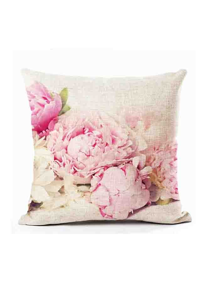 Cartoon Floral Themed Square Cushion Cover Multicolour 45x45cm