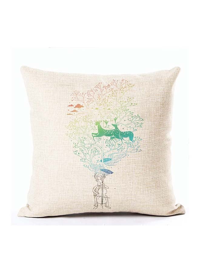 Decorative Printed Cushion Cover Multicolour 45x45cm