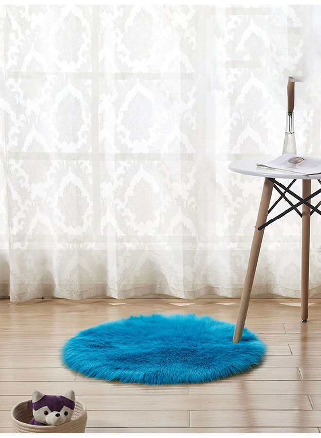 Rectangular Anti-Skidding Printed Carpet Blue 50cm 