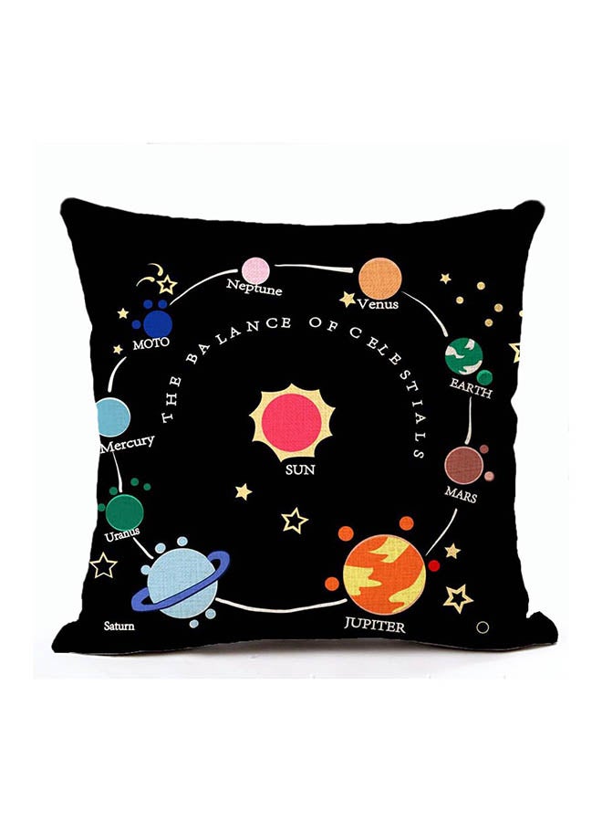 Space Pattern Decorative Cushion Cover Multicolour 45x45cm