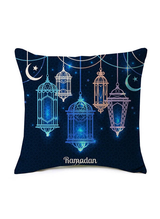 غطاء وسادة مربع مزين بطبعة بنمط شهر رمضان متعدد الألوان 45x45سم