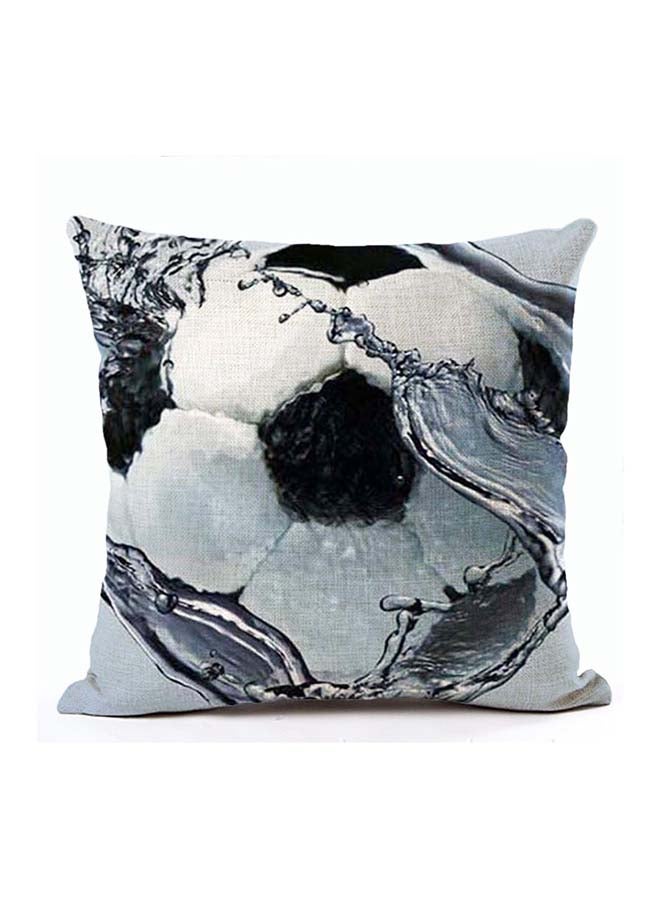 غطاء وسادة مزين بطباعة كرة قدم متعدد الألوان 45x45سم