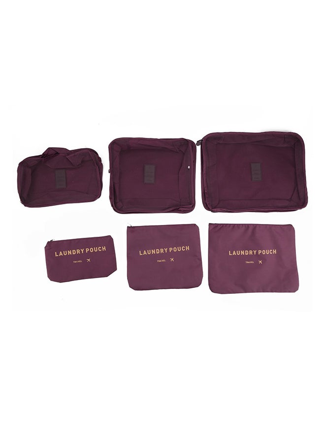 طقم حقائب تخزين للسفر مريعة الشكل مكون من 6 قطع أحمر - Image 1