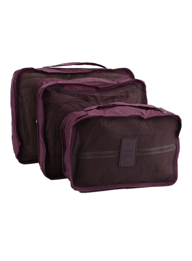 طقم حقائب تخزين للسفر مريعة الشكل مكون من 6 قطع أحمر - Image 2