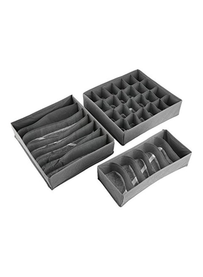 Generic - 3-Piece Closet Organizer Storage Box Grey - Image 1