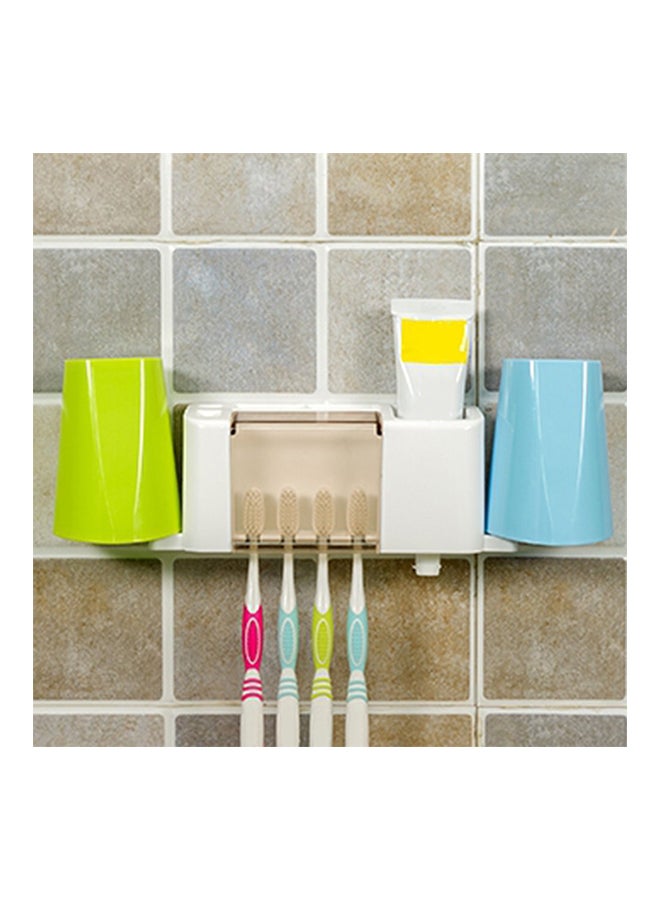 طقم حامل لمعجون الأسنان وفرش الأسنان متعدد الوظائف أبيض 23x8.5x6.5سم - Image 2