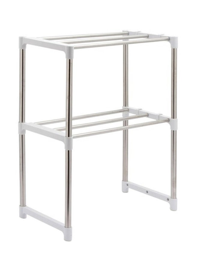 Stainless Steel Telescopic Microwave Oven Storage Rack Silver 51 x 26 x 5cm  - Image 1