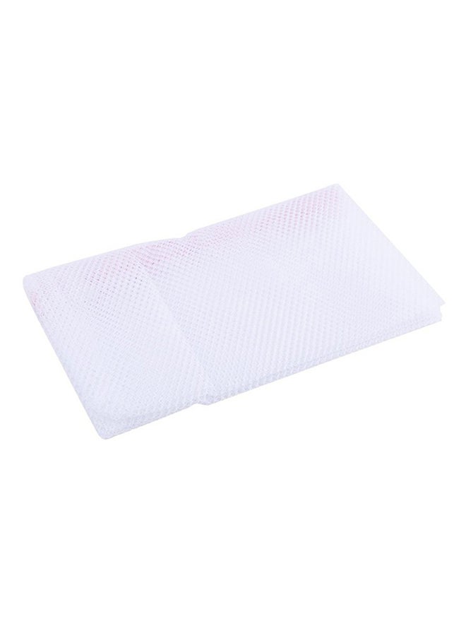 Zippered Mesh Laundry Wash Bag Pink/White 30x40x0.5cm 