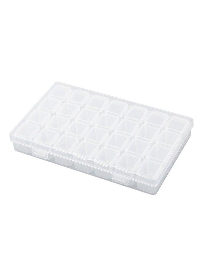 28 Grid Diamond Painting Accessories Box Clear 17 x 11 x 2.5cm 
