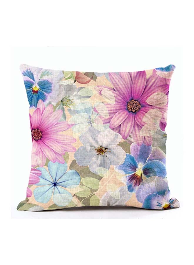 Sweet Flowers Pattern Cushion Case Multicolour 45x45cm
