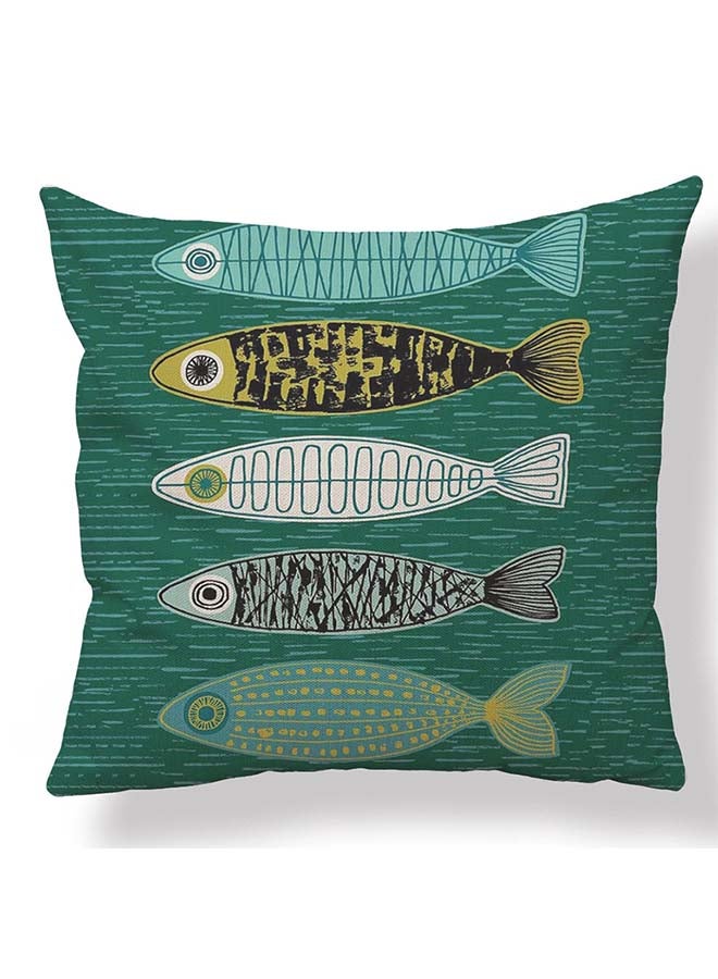 Waterproof Fish Pattern Cushion Cover Multicolour 45x45cm