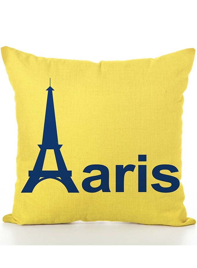 غطاء وسادة بتصميم بسيط بطبعة كلمة "Paris" متعدد الألوان 45x45سم