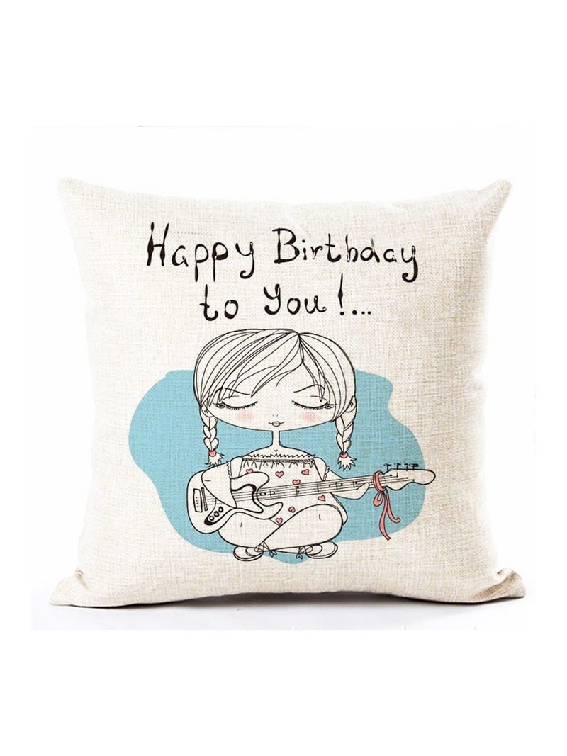 Printed Cushion Cover Multicolour 45x45cm