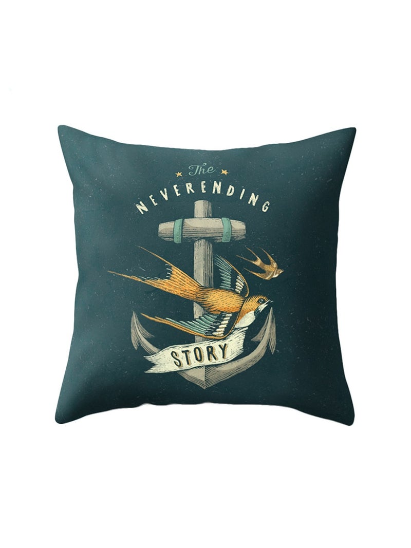 Cartoon Pattern Soft Square Cushion Cover Multicolour 45x45cm