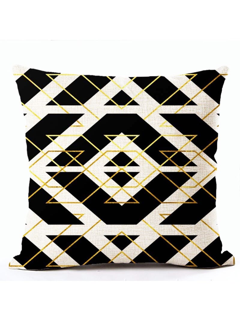 Geometric Pattern Printed Cushion Cover Multicolour 45x45cm