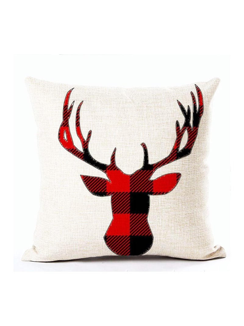 Deer Pattern Square Cushion Cover Multicolour 45x45cm