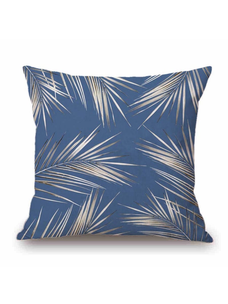 Palm Leaves Printed Decorative Pillow Cover Multicolour 45x45cm