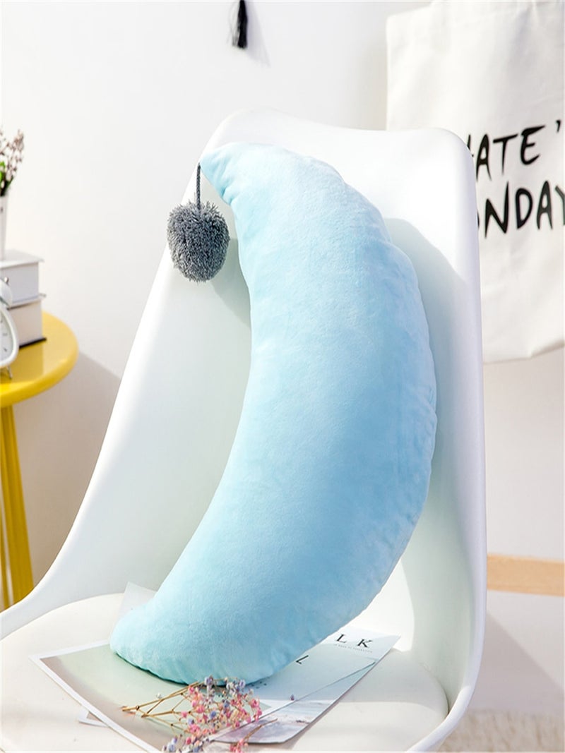 Moon Shaped Pillow Cover acrylic Blue 25x48cm 