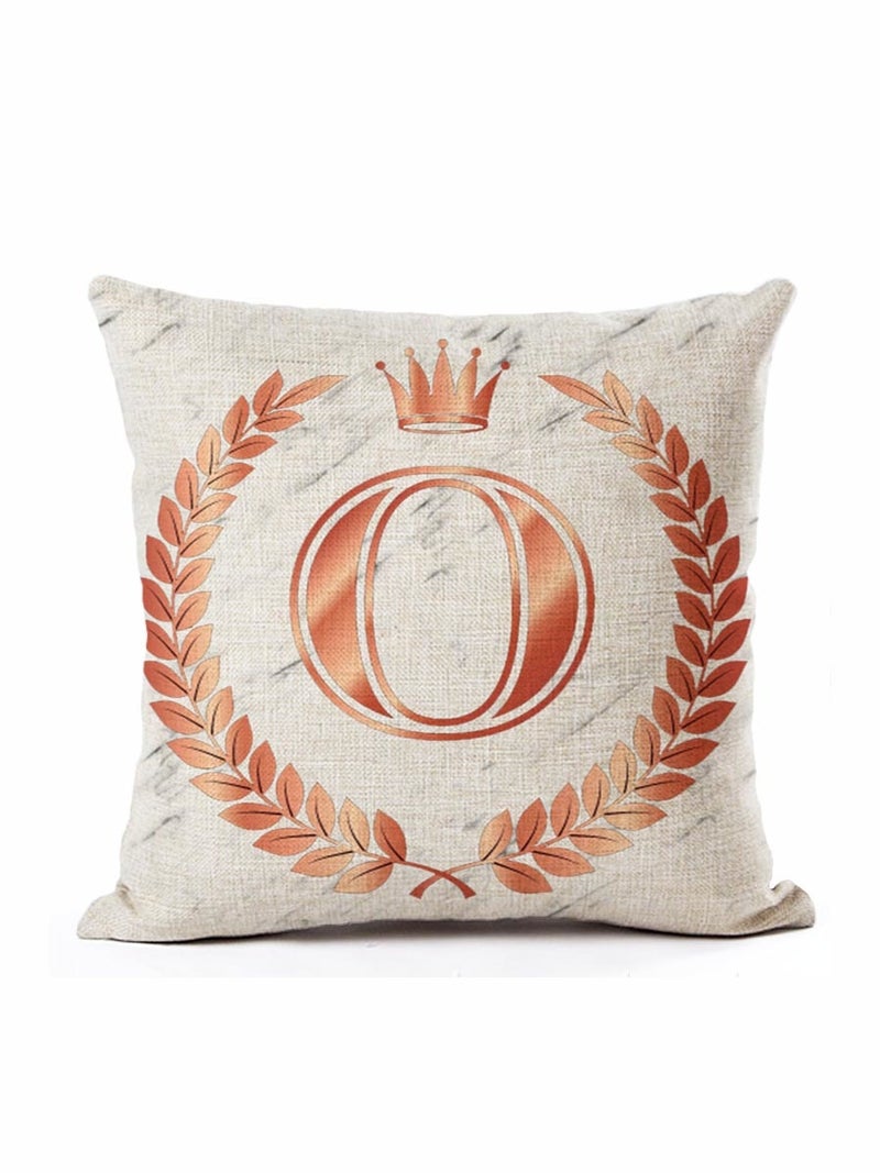 Marble 26 Letter Pattern Square Cushion Cover Multicolour 45x45cm