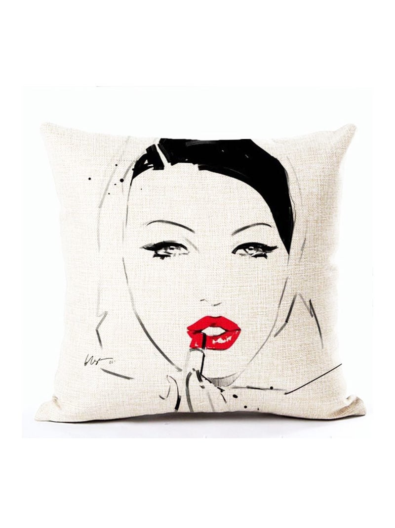 Cartoon Style Groovy Square Cushion Cover Multicolour 45x45cm
