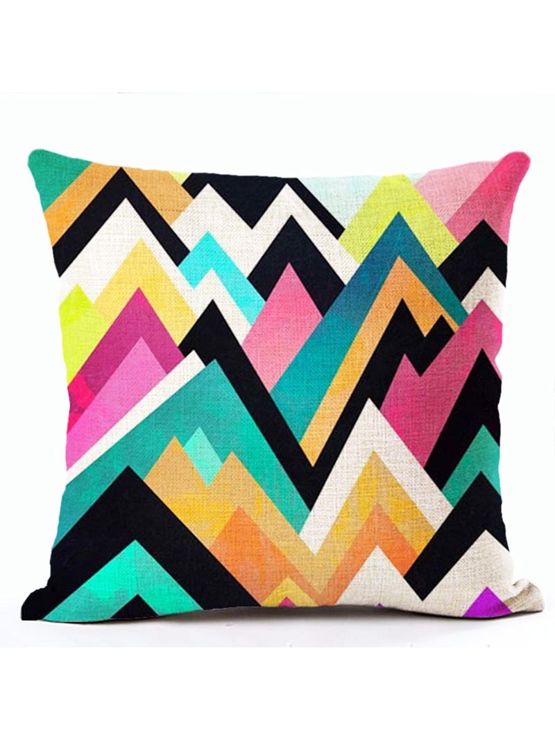 Abstract Geometric Pattern Square Cushion Cover Multicolour 45x45cm