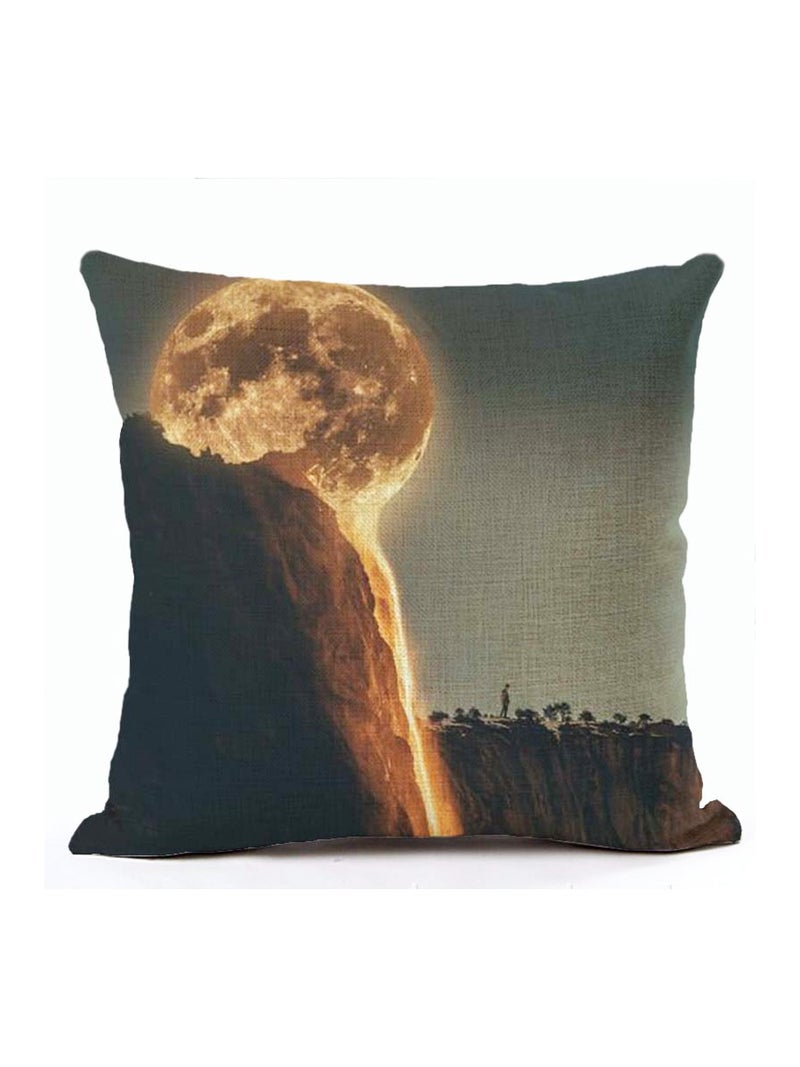 Moon Pattern Square Decorative Cushion Cover Multicolour 45x45cm