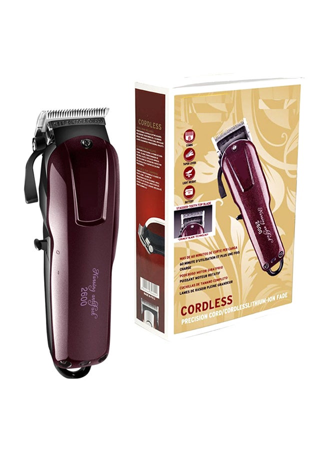 Kemei Adjustable Pivot Motor Hair Clipper Maroon/Black  - Image 1